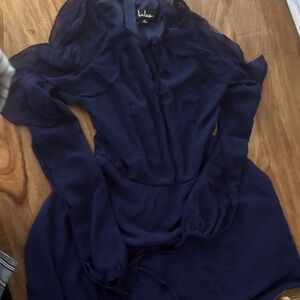 Lulu's Deep Blue Long Sleeve Dress